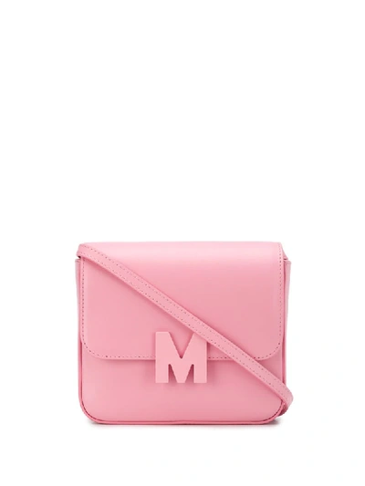 Shop Msgm Small M Logo Shoulder Bag In Pink