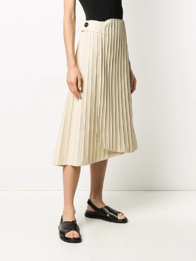 Shop Jil Sander Asymmetric Midi Skirt In Neutrals