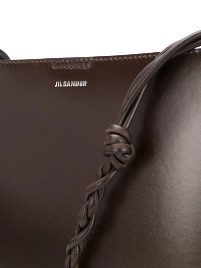 Shop Jil Sander Mittelgrosse 'tangle' Schultertasche In Brown