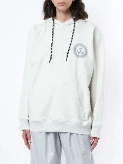 Shop Adidas Originals By Alexander Wang Wang Print Hoodie In White