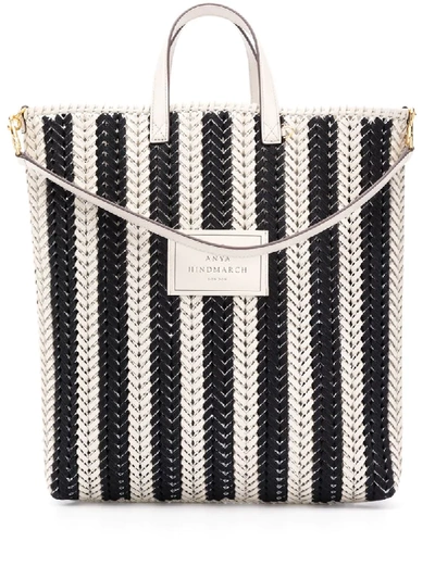 Shop Anya Hindmarch Neeson Striped Tote Bag In Black