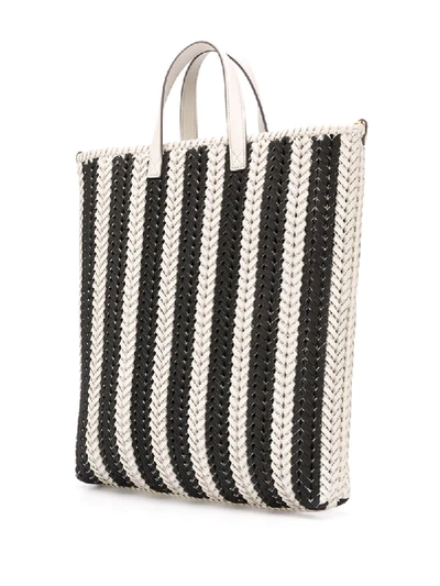 Shop Anya Hindmarch Neeson Striped Tote Bag In Black