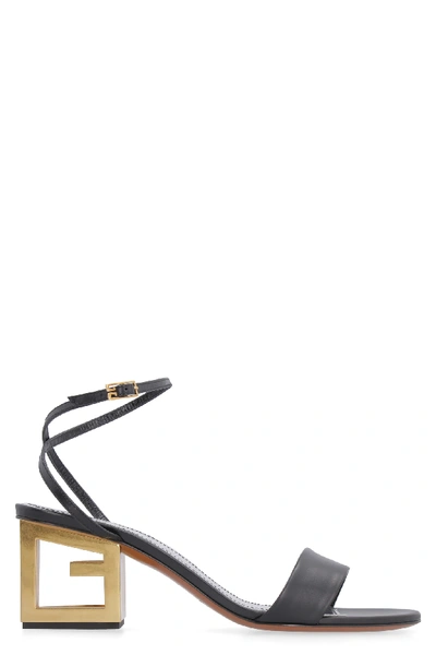 Shop Givenchy Triangle Leather Sandals In Black