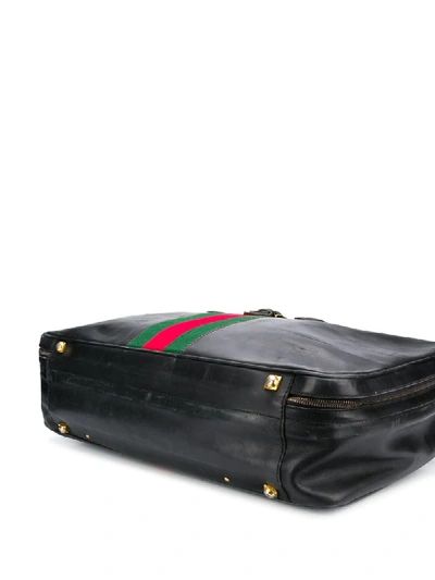 Pre-owned Gucci 1960s Sylvie Web Travel Bag In Black
