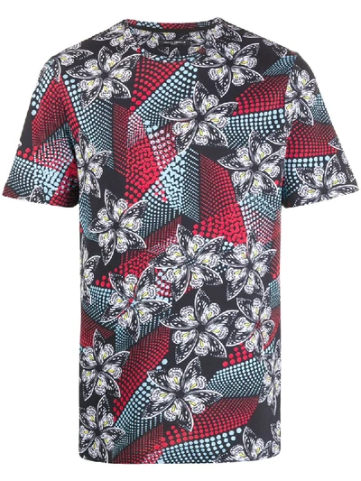 Shop Frankie Morello Tropical-print T-shirt In Blue