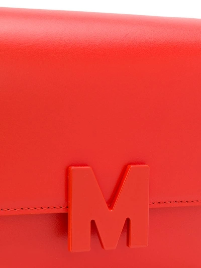 Shop Msgm Small M Logo Shoulder Bag In Orange