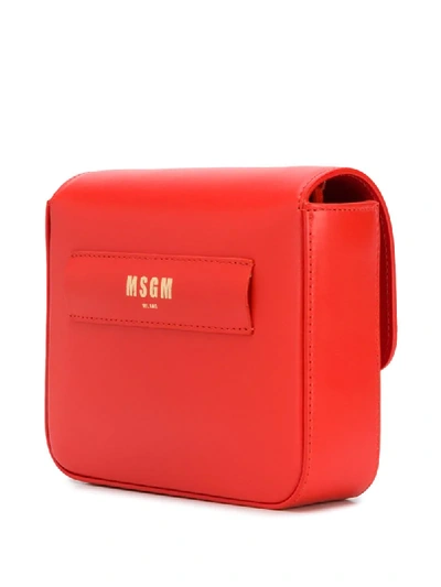 Shop Msgm Small M Logo Shoulder Bag In Orange