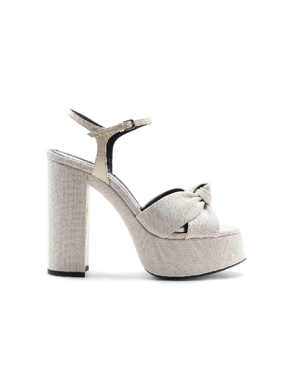 Shop Saint Laurent Bianca 85 Node Sandal In Cream/ecru`