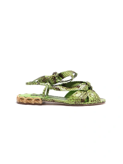 Shop Dolce & Gabbana Phyton Sandal In Clorofilla