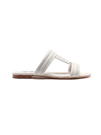 Shop Tod's Flat Sandal In Bianco Calce