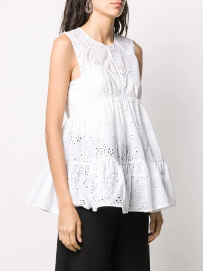 Shop N°21 Embroidered Sleeveless Blouse In White