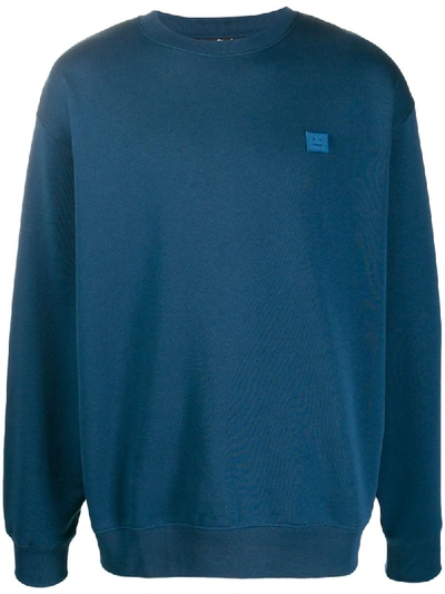 Shop Acne Studios Cotton Oversized Sweatshirt In Blue
