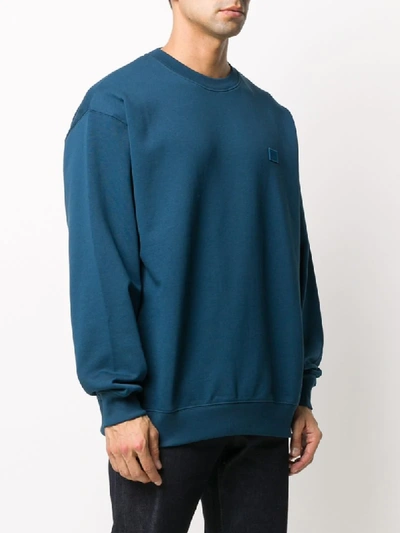Shop Acne Studios Cotton Oversized Sweatshirt In Blue