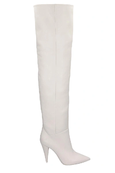 Shop Strategia High Heels Boots In White Leather