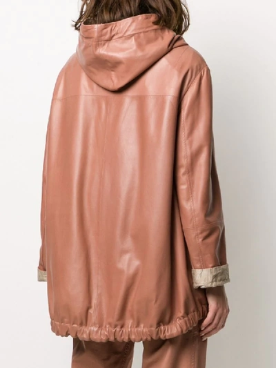 Shop Brunello Cucinelli Mid-length Hooded Parka In Pink