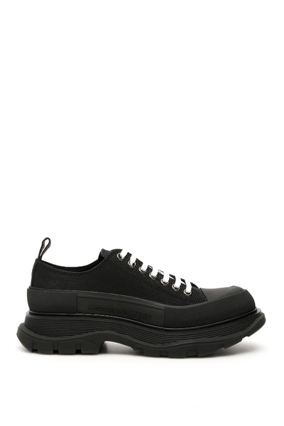 Shop Alexander Mcqueen Tread Sleek Lace-ups In Black