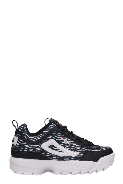 Shop Fila Distruptor Sneakers In Black Leather