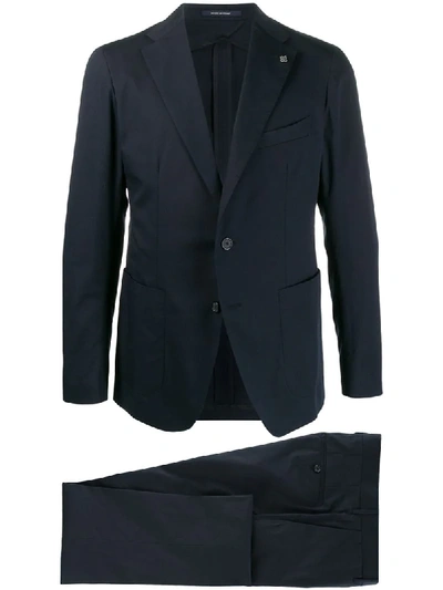 Shop Tagliatore Single-breasted Two-piece Suit In Blue