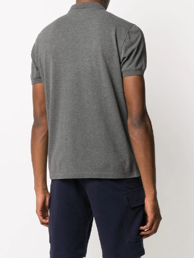 Shop Brunello Cucinelli Ribbed Collar Polo Shirt In Grey