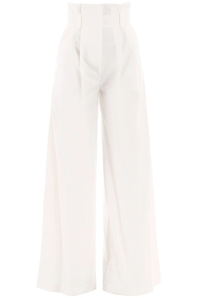 Shop A.w.a.k.e. High-waist Flared Pants In White