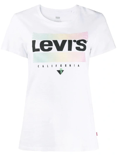 Shop Levi's California Logo Print T-shirt In White