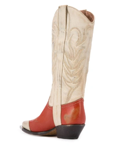 Shop Off-white For Walking Cowboy Boots In Neutrals