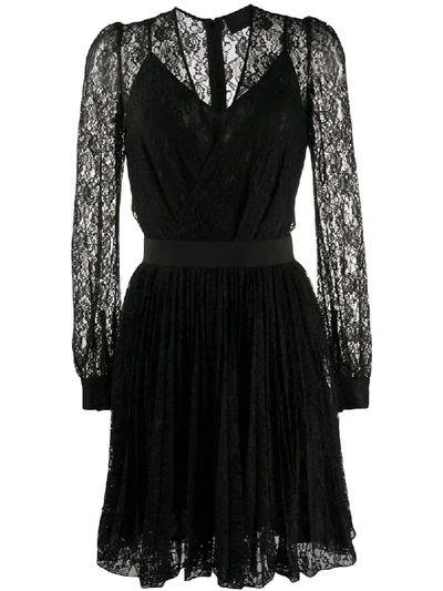 Shop Philipp Plein V-neck Lace Dress In Black