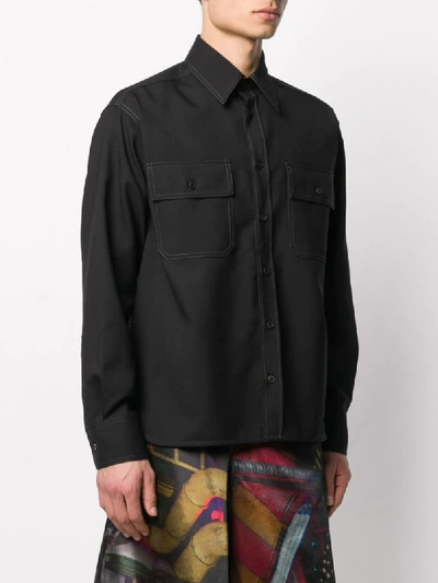 Shop Marni Oversized Shirt In Black