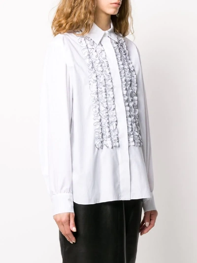 Shop Alexandre Vauthier Ruffle Trim Shirt In White