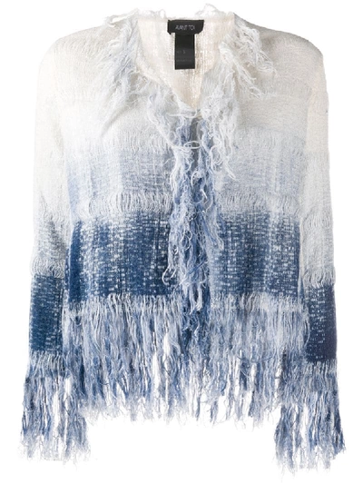 Shop Avant Toi Fringed Ombre Jacket In Blue