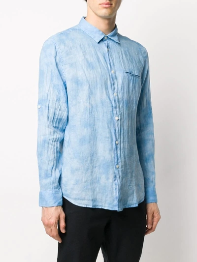 Shop John Varvatos Jet-pocket Shirt In Blue