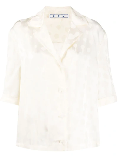 Shop Off-white Splatter-effect Polka Dot Top In Neutrals