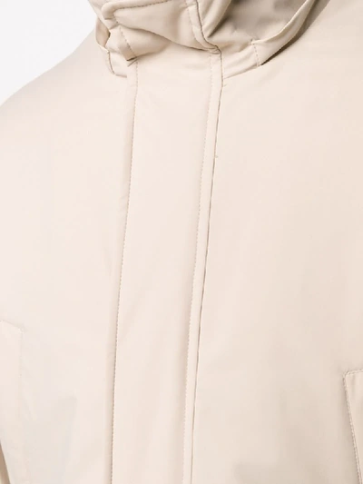 Shop Brunello Cucinelli Hooded Mid-length Parka In Neutrals