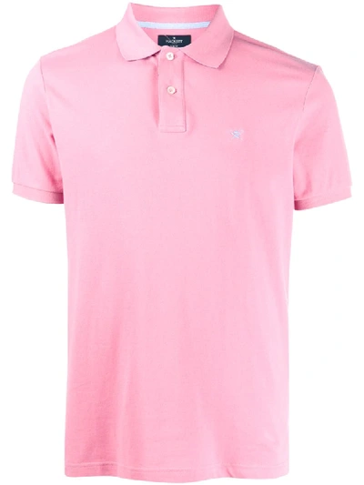 Shop Hackett Logo Embroidered Polo Shirt In Pink