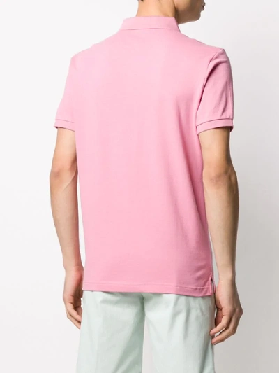 Shop Hackett Logo Embroidered Polo Shirt In Pink