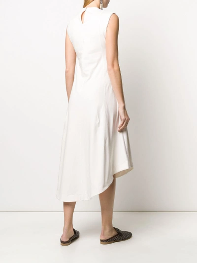 Shop Brunello Cucinelli Flared Midi Dress In White
