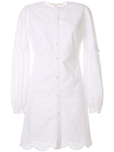 Shop Veronica Beard Yana Embroidered Dress In White