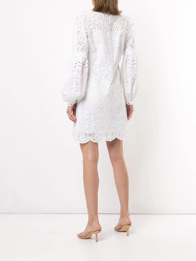 Shop Veronica Beard Yana Embroidered Dress In White