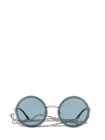Pre-owned Chanel Ch4245 Silver Sunglasses
