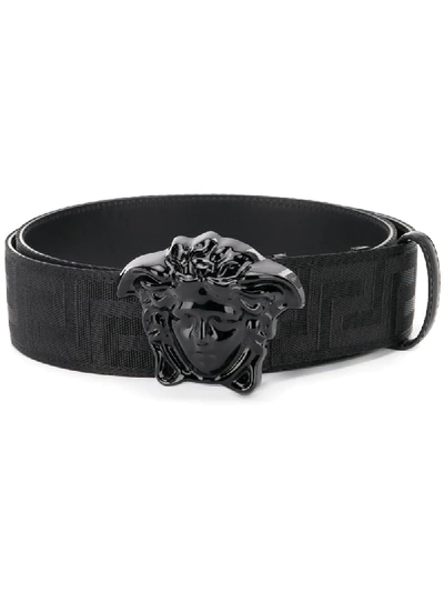 Shop Versace Greca La Medusa Belt In Black