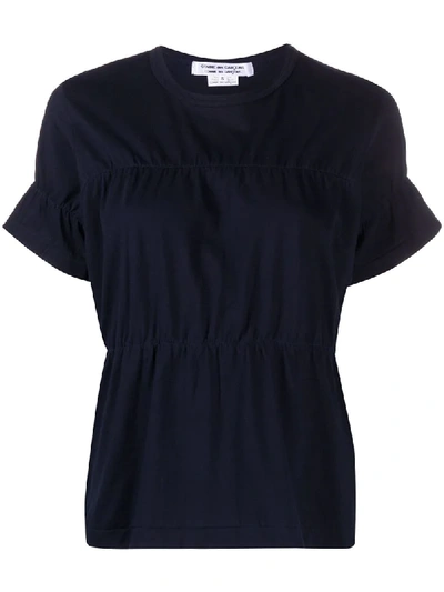 Shop Comme Des Garçons Comme Des Garçons Ruched Short-sleeved T-shirt In Blue
