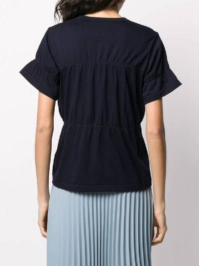 Shop Comme Des Garçons Comme Des Garçons Ruched Short-sleeved T-shirt In Blue
