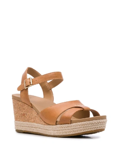 Shop Ugg Cloverdale Jute-trimmed Cork Wedges In Neutrals