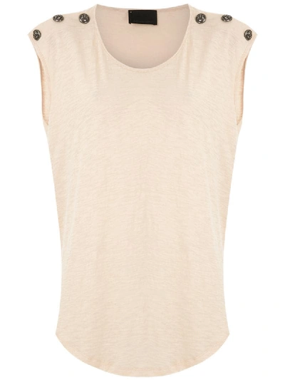 Shop Andrea Bogosian Reflection Button-embellished Tank Top In Neutrals