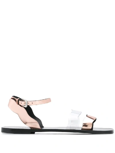 Shop Pollini Wave Effect Sandals In Pink