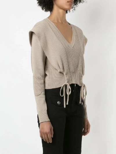 Shop Andrea Bogosian Roxan Cropped Lace-up Jumper In Neutrals