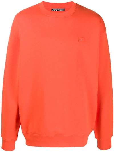 Shop Acne Studios Cotton Oversized Sweatshirt In Orange