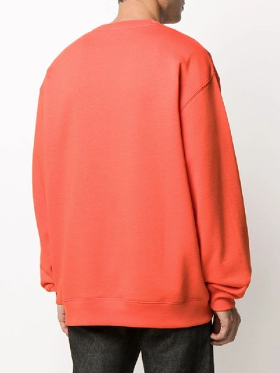 Shop Acne Studios Cotton Oversized Sweatshirt In Orange