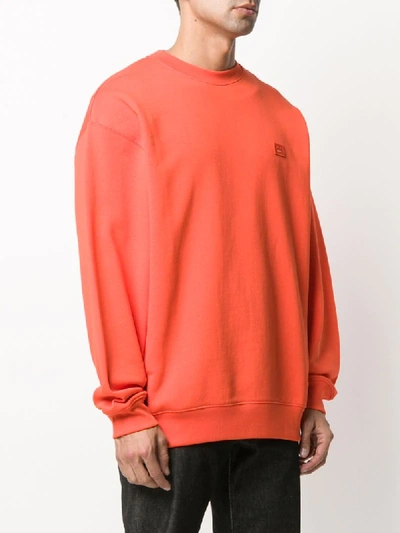 Shop Acne Studios Cotton Oversized Sweatshirt In Orange