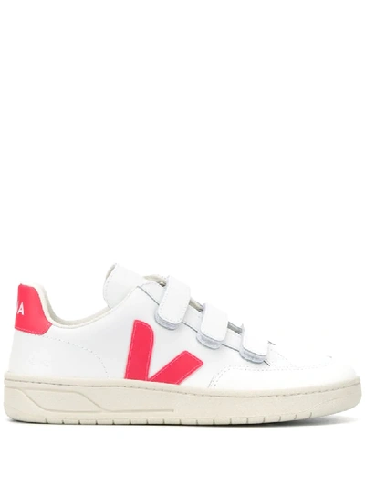 Shop Veja Low-top Touch Strap Sneakers In White